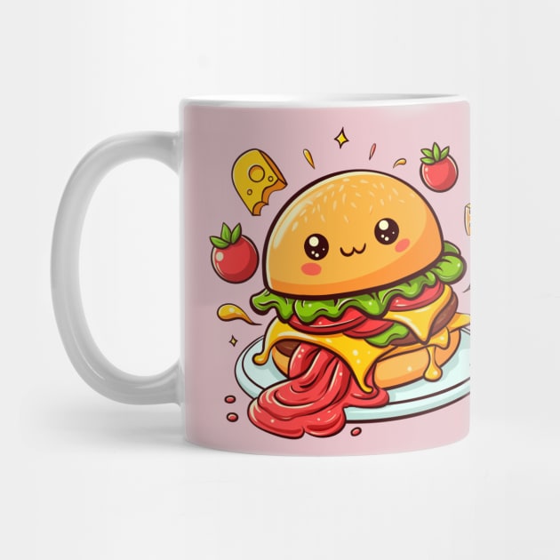 Kawaii burger with cheese by Verbinavision